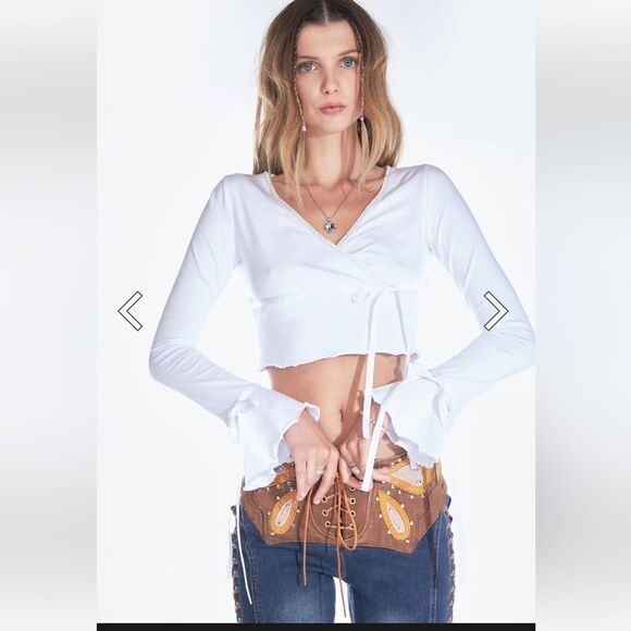 dELiA*s by Dolls Kill Pretty Fly Wrap Front Crop Top - Picture 6 of 10